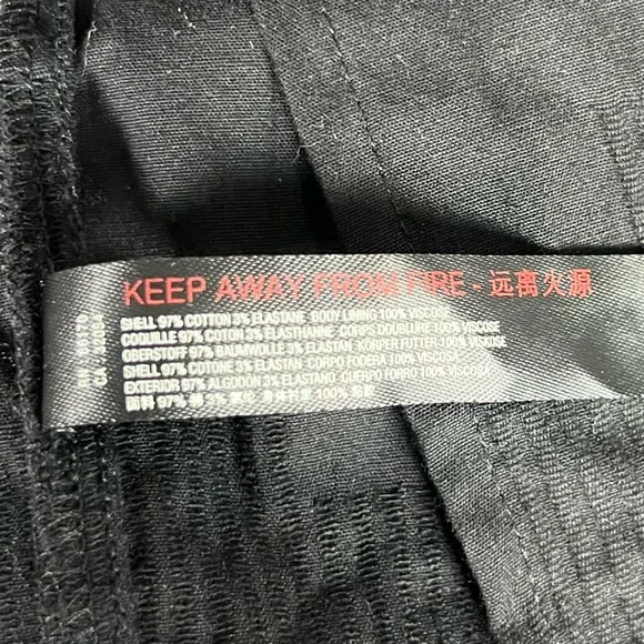 Free People Dress Womens XS Looking Stunning Black Puff Sleeve Slit Ruched Midi - Picture 10 of 10